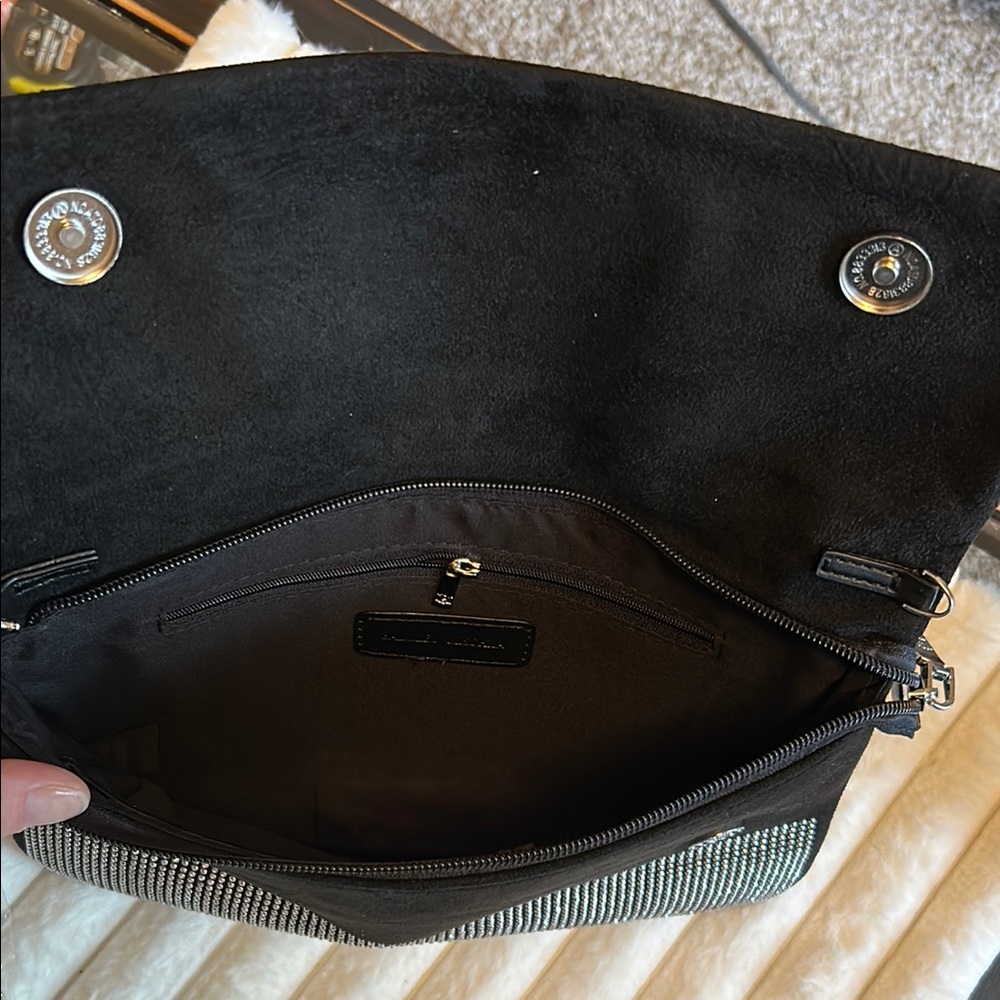 Badgley Mischka Black and Silver Clutch. 11x7 - Picture 4 of 6